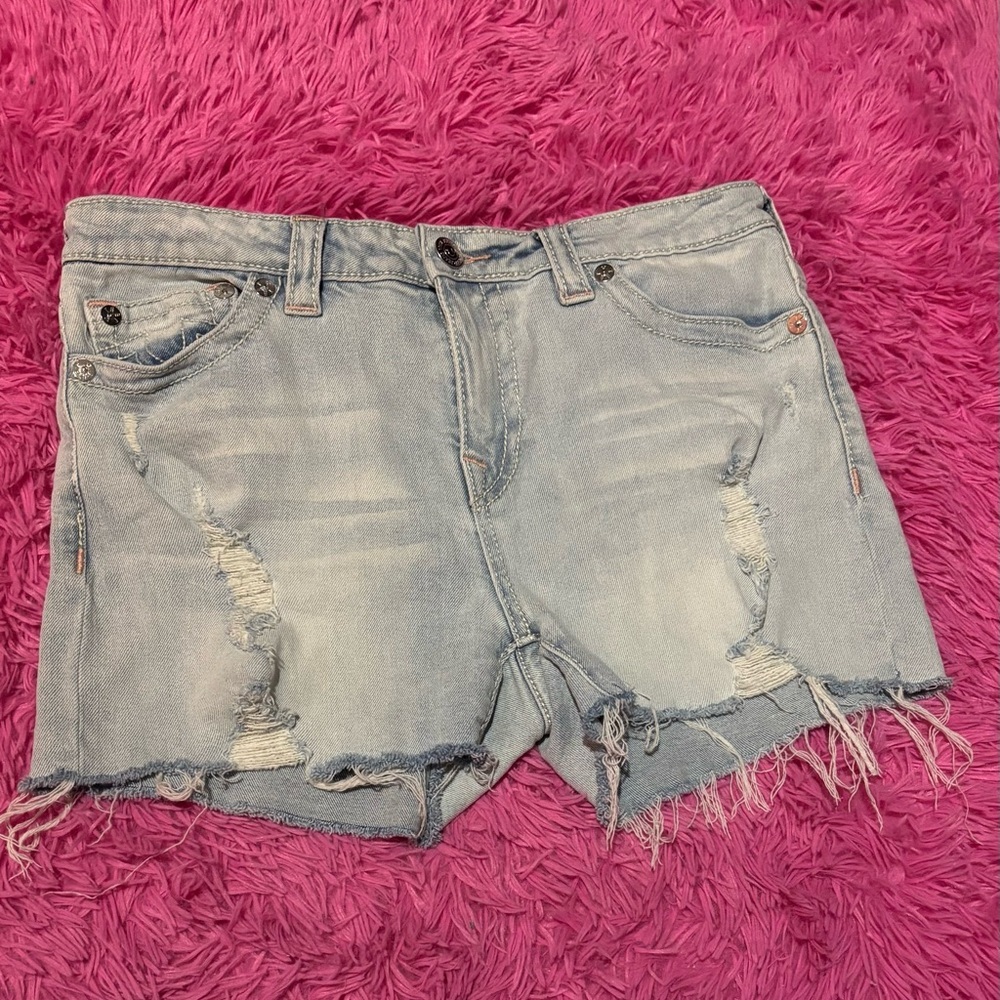 True Religion Jennie Mid Rise Curvy Shorts Women Size 30